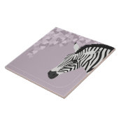 Zwart Wit Zebra Roze Ivy Tegeltje (Zijkant)