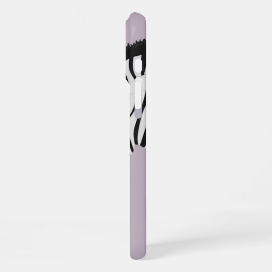 Zwart Wit Zebra Roze Voeg Naam toe iPhone Hoesje (Linkerkant)