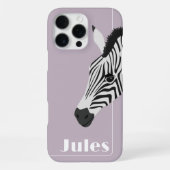 Zwart Wit Zebra Roze Voeg Naam toe iPhone Hoesje (Achterkant)