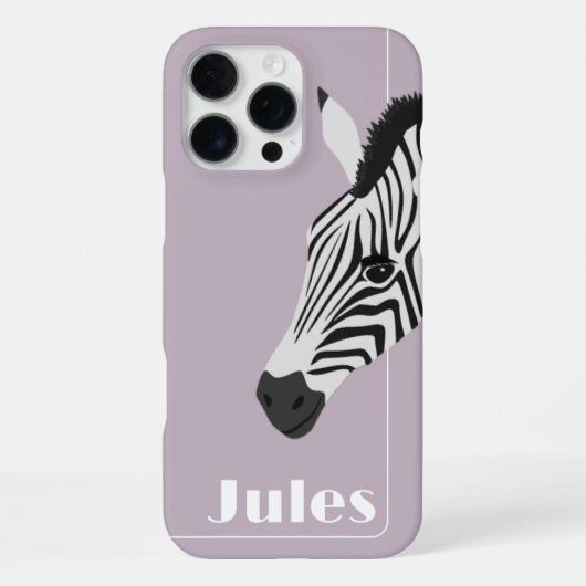 Zwart Wit Zebra Roze Voeg Naam toe iPhone Hoesje (Achterkant)