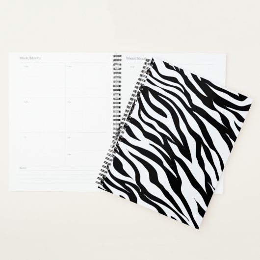 Zwart-wit Zebra Safari Animal Print Planner (Display)