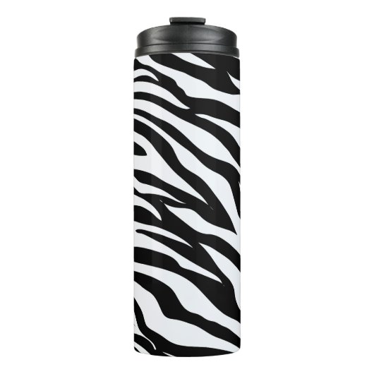 Zwart-wit zebra safari dier patroon thermosbeker (Voorkant)
