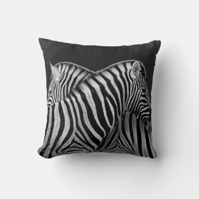 Zwart-wit Zebra Sierkussen (Voorkant)