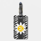Zwart & Wit Zebra; Spring Daisy Bagagelabel (Achterkant verticaal)