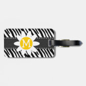 Zwart & Wit Zebra; Spring Daisy Bagagelabel (Achterkant horizontaal)