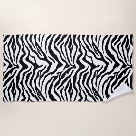 Zwart-wit zebra streep strandlaken (Voorkant)