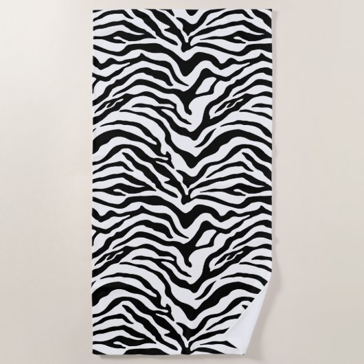 Zwart-wit zebra streep strandlaken (Voorkant)