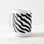 Zwart-wit zebra streepjespatroon koffiemok (Voorkant links)