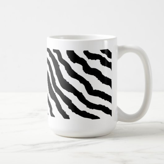 Zwart-wit zebra streepjespatroon koffiemok (Rechts)