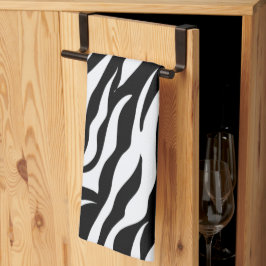Zwart-wit zebra streeppatroon dierenprint theedoek