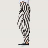 Zwart-wit zebra strepen dierprint leggings (Links)