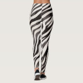 Zwart-wit zebra strepen dierprint leggings (Achterkant)