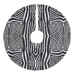 Zwart-wit zebra strepen Jungle Kerstmis Imitatie Linnen Kerstboom Kleed