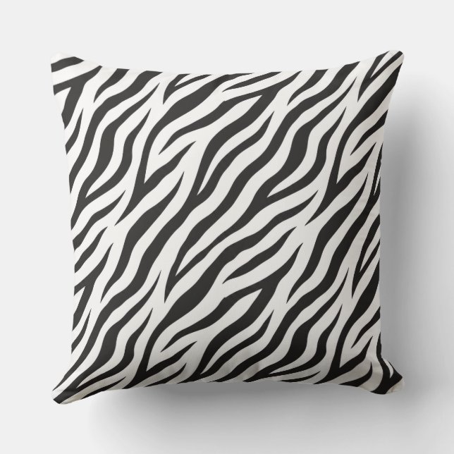 zwart-wit zebra strepen kussen (Achterkant)