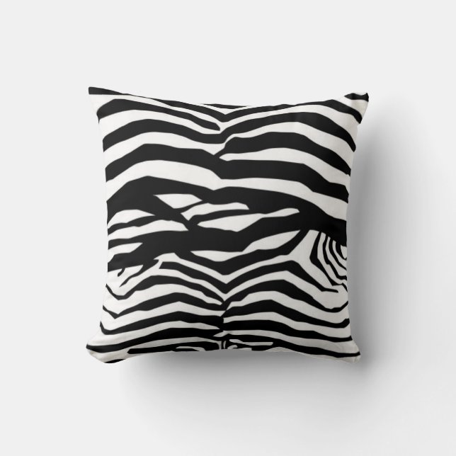 Zwart-wit zebra strepen kussen (Voorkant)