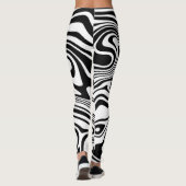Zwart Wit Zebra Strepen Leggings of Kies Kleur (Achterkant)
