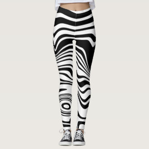 Zwart Wit Zebra Strepen Leggings of Kies Kleur