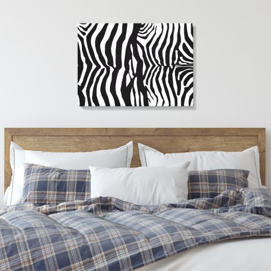 Zwart-wit zebra strepen muur canvas (Insitu (Slaapkamer))