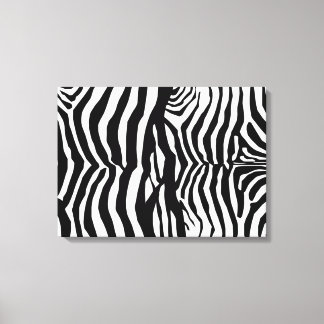 Zwart-wit zebra strepen muur canvas