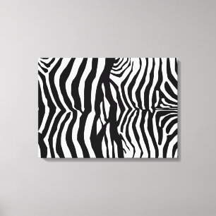 Zwart-wit zebra strepen muur canvas afdruk