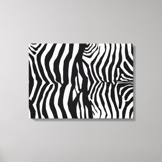 Zwart-wit zebra strepen muur canvas afdruk (Voorkant)