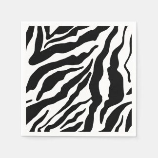 Zwart&Wit Zebra Strepen Safari Dierenprint  Servet