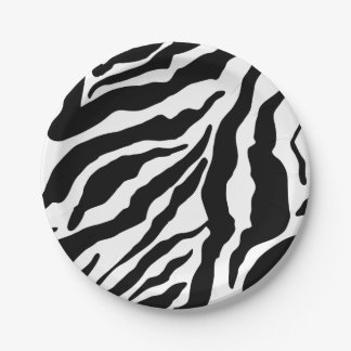 Zwart&Wit Zebra Strepenpatroon Dierenprint Papieren Bordje
