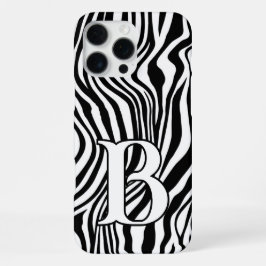Zwart-wit Zebra Stripe Animal Print Telefoonhoes iPhone 16 Pro Max Hoesje