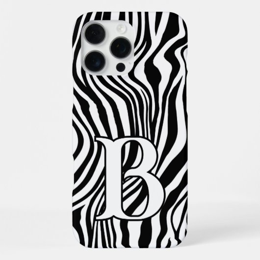 Zwart-wit Zebra Stripe Animal Print Telefoonhoes iPhone Hoesje (Achterkant)