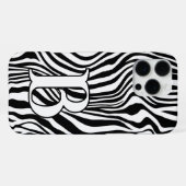 Zwart-wit Zebra Stripe Animal Print Telefoonhoes iPhone Hoesje (Achterkant horizontaal)