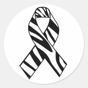 Zwart-wit Zebra Stripe Awareness Lint Ronde Sticker