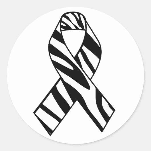 Zwart-wit Zebra Stripe Awareness Lint Ronde Sticker (Voorkant)