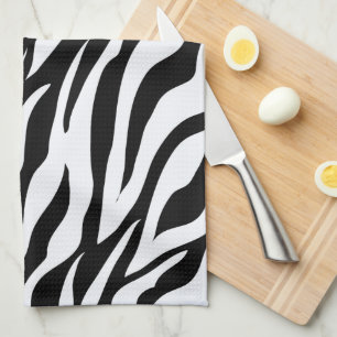 Zwart-wit Zebra Stripe Pattern Animal Print Theedoek