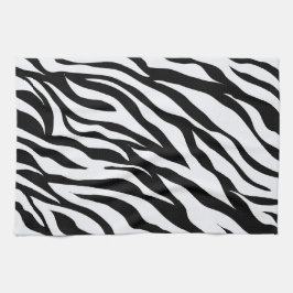 Zwart-wit Zebra Stripe Pattern Animal Print Theedoek