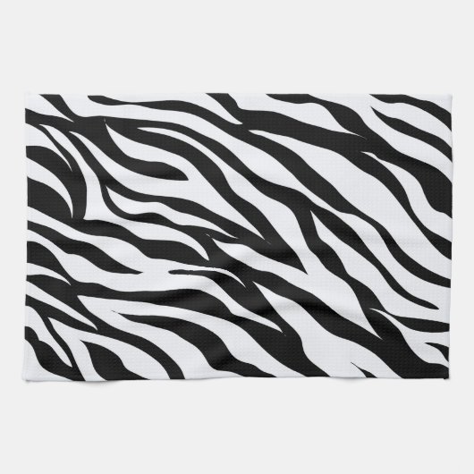 Zwart-wit Zebra Stripe Pattern Animal Print Theedoek (Horizontaal)