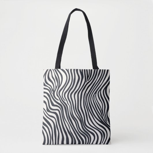 Zwart-wit Zebra Stripe Pattern Canvas tas (Voorkant)