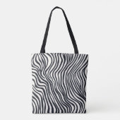 Zwart-wit Zebra Stripe Pattern Canvas tas (Achterkant)