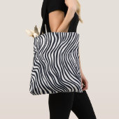 Zwart-wit Zebra Stripe Pattern Canvas tas (Dichtbij)