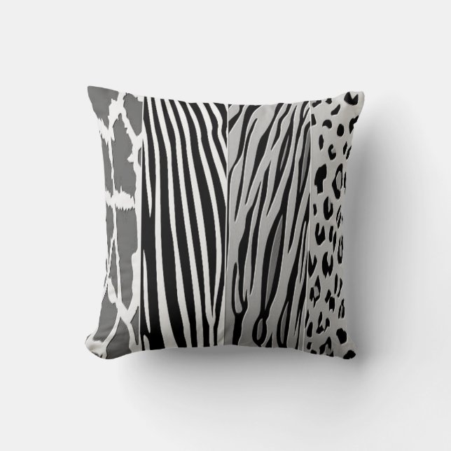 Zwart-wit Zebra Stripe Pillow, gedrukt Kussen (Voorkant)