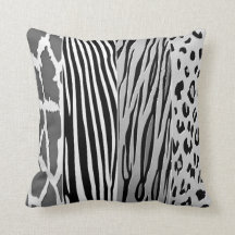Zwart-wit Zebra Stripe Pillow, gedrukt