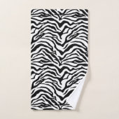 Zwart-wit zebra stripe print bad handdoek (Handdoek)