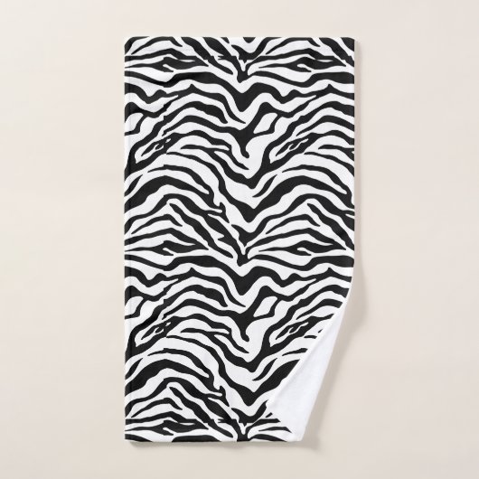 Zwart-wit zebra stripe print bad handdoek (Handdoek)