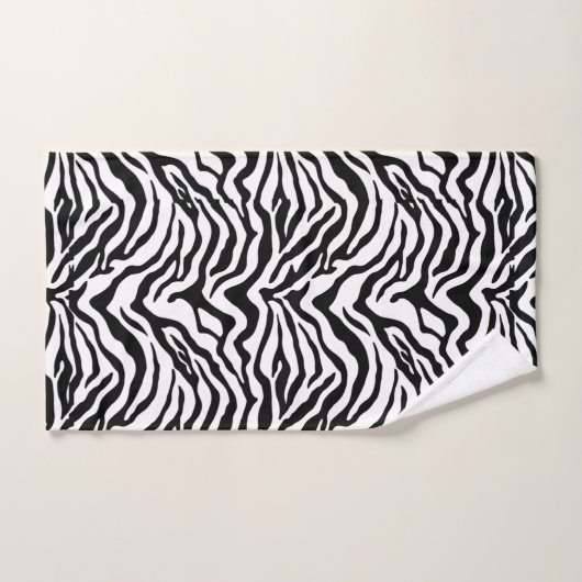 Zwart-wit zebra stripe print bad handdoek (Handdoek)