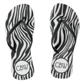 Zwart-wit Zebra Stripe proefkonijn Teenslippers (Voetbed)