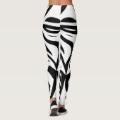 Zwart & Wit Zebra Stripes Vrouwen Leggings (Achterkant)