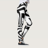 Zwart & Wit Zebra Stripes Vrouwen Leggings (Rechts)