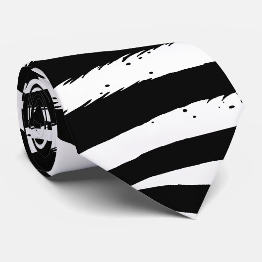 Zwart-wit Zebra Stropdas (Opgerold)