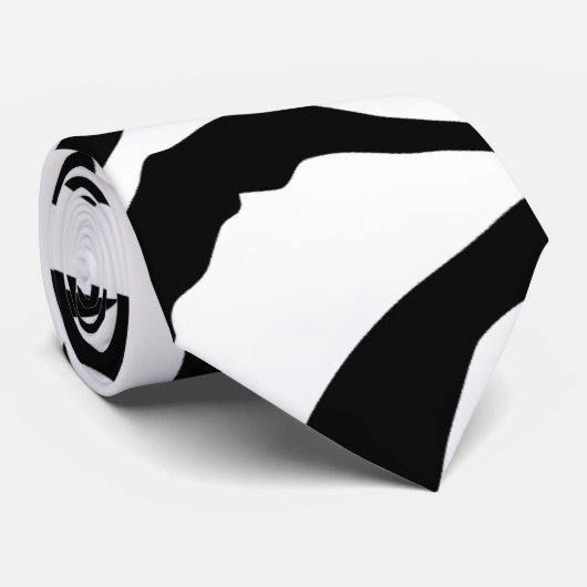 Zwart-wit Zebra Stropdas (Opgerold)