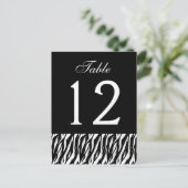 Zwart Wit Zebra Tafelnummer Deel van Set van 12 (Staand voorkant)