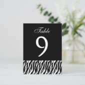 Zwart Wit Zebra Tafelnummer Deel van Set van 12 (Staand voorkant)